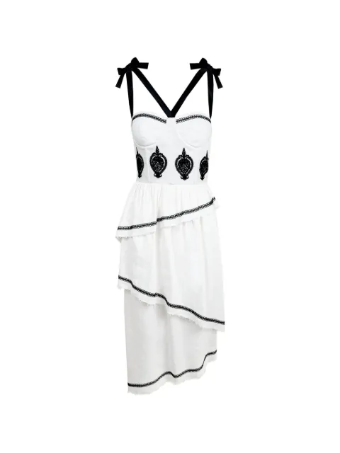 Contessa Mills Bridget tiered-ruffle dress White CM8014216WHT