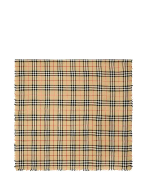 Burberry Check cashmere silk scarf Neutrals 8127899
