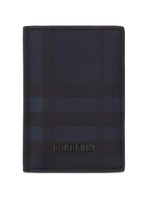 Burberry City Check folding card case Blue 8129973