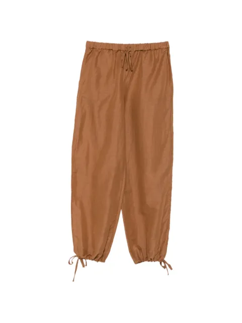 120% Lino drawstring-fastening palazzo pants Brown 33BLIW29RY000G494700