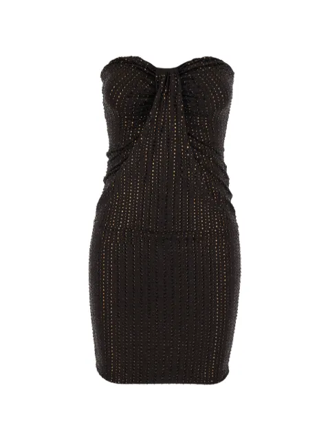 VENUJA crystal-embellished ruched mini dress Brown DS005D