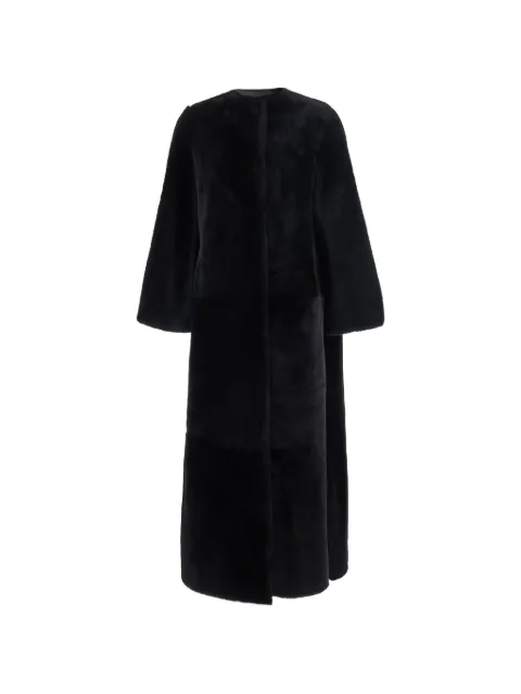 Yves Salomon concealed-fastening faux-fur coat Black 25WYM63230MERL