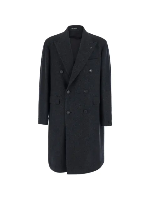 Tagliatore double-breasted peak-lapel coat Grey CLD10B520017