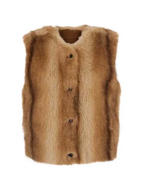 Urbancode reversible faux-fur gilet Brown BJ20373TANMULTI