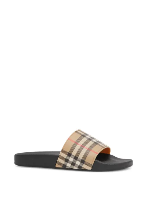 Burberry Check slides Neutrals 8129969