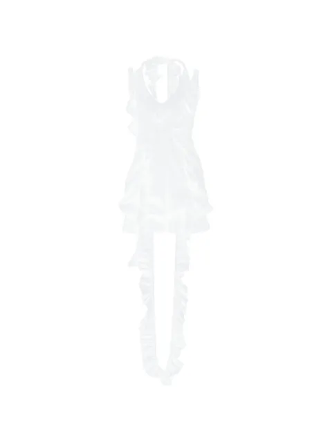 Contessa Mills Holland ruffle-trimmed romper White CM9000301WHT