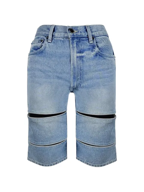 Contessa Mills Arcana leather-piped shorts Blue CM00022LWS