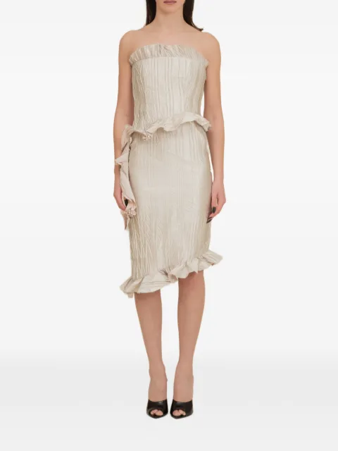 Contessa Mills Le Fay ruffled pleated top Neutrals CM8008223CHM