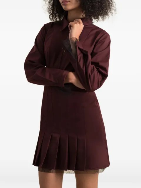 Contessa Mills Honor pleated lace-trim dress Red CM8001214BRG