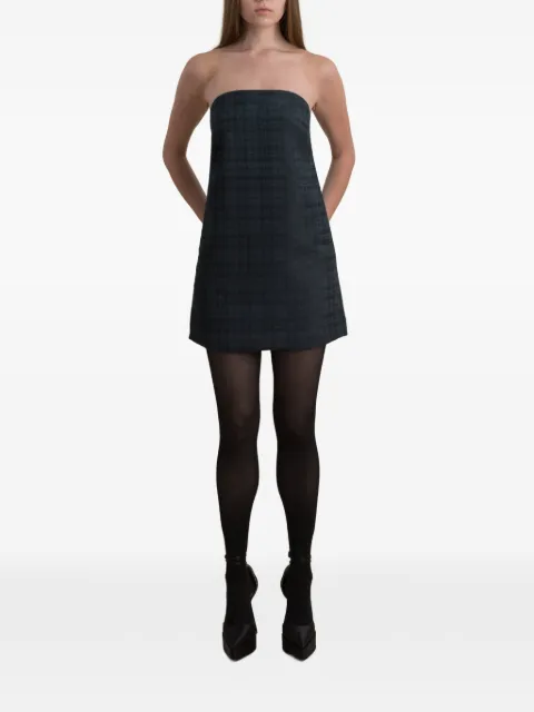 Contessa Mills Sophia plaid strapless dress Green CM8003213EMR