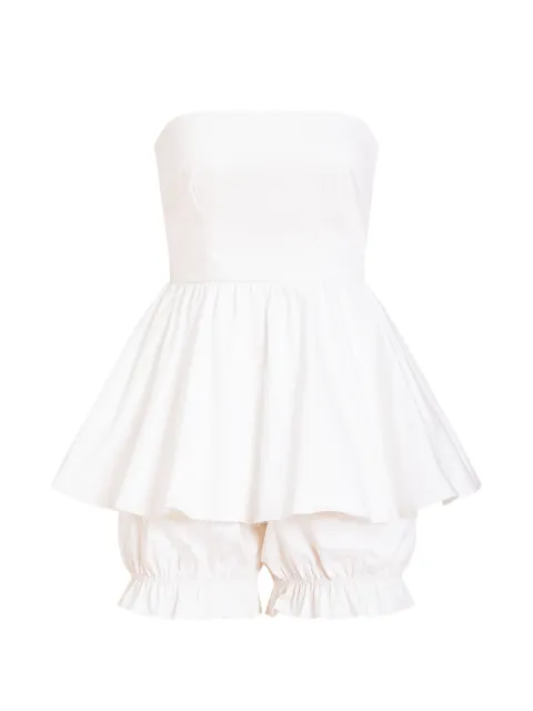 Contessa Mills Lulu peplum-hem romper White CM9001219WHT