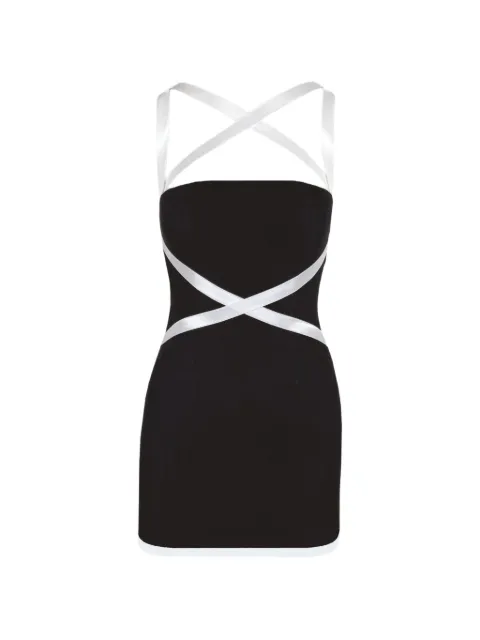 Contessa Mills criss-cross strap mini dress Black CM8015216BLK