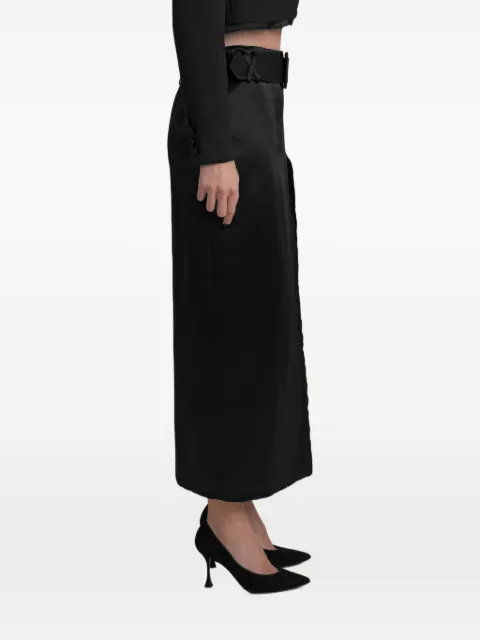 Contessa Mills Morgaine belted side-slit skirt Black CM5000233BLK