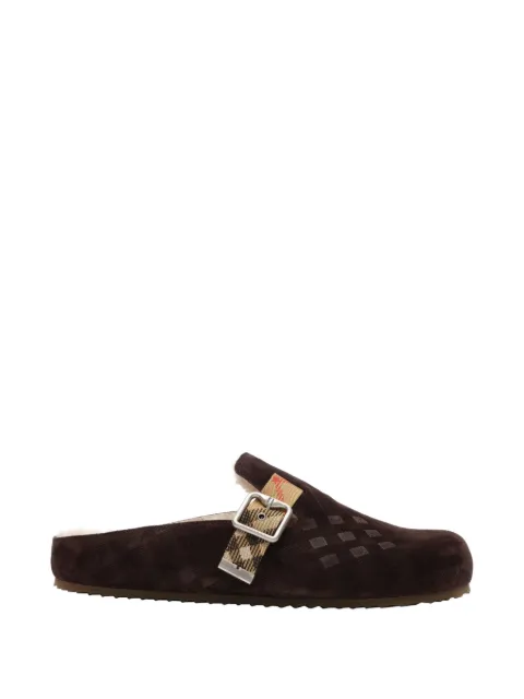Burberry Check shearling Urchin clogs Brown 8127669