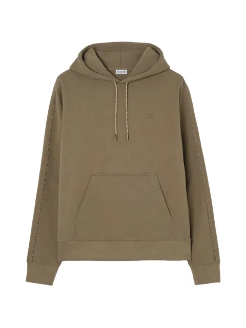 Burberry check-piping cotton hoodie Brown 8127603