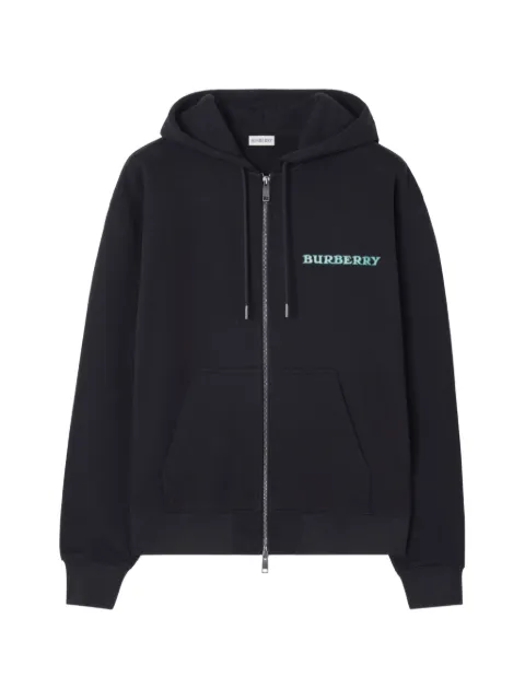 Burberry heritage-logo cotton zip hoodie Black 8130258
