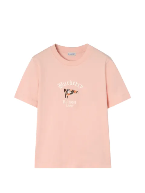 Burberry Check flag cotton T-shirt Pink 8128207