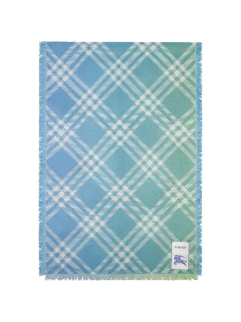 Burberry gradient Check wool silk scarf Blue 8125852