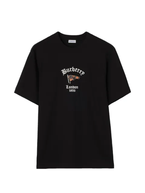 Burberry Check-flag cotton T-shirt Black 8128196
