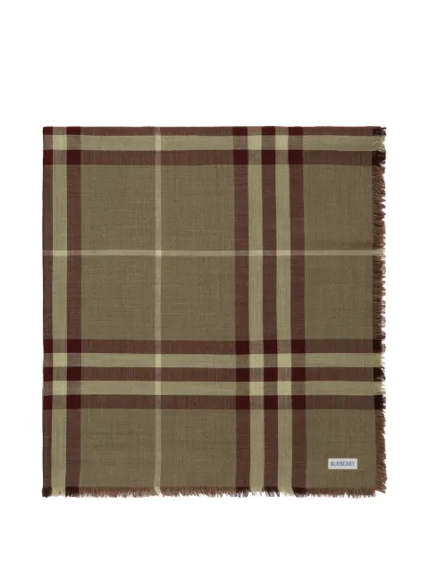 Burberry wide reversible Check wool-silk scarf Red 8127343