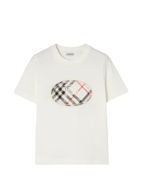 Burberry Check Knight-stamp cotton T-shirt Neutrals 8128058
