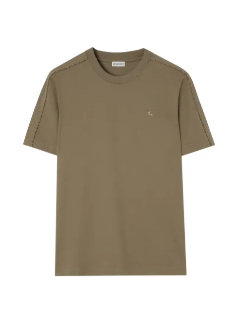 Burberry Check-piping cotton T-shirt Green 8127592