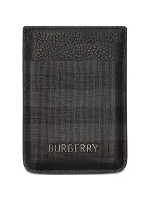Burberry City Check magnetic card case Grey 8127980