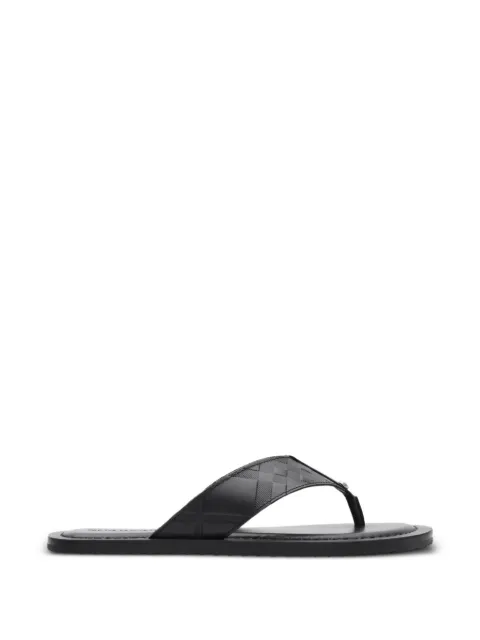 Burberry embossed check leather pavilion sandals Black 8127638