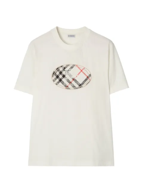 Burberry Check Knight stamp cotton T-shirt White 8128073