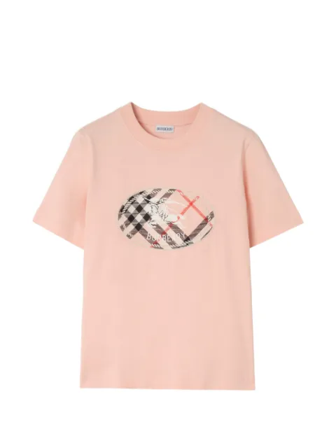 Burberry check knight stamp cotton t-shirt Pink 8128060