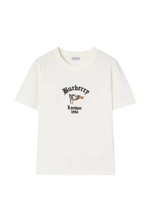 Burberry Check Flag cotton T-shirt Neutrals 8128206