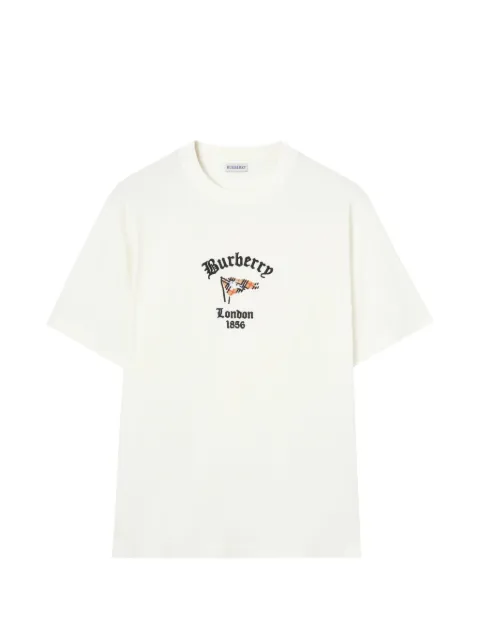 Burberry Check-flag cotton T-shirt Neutrals 8128197