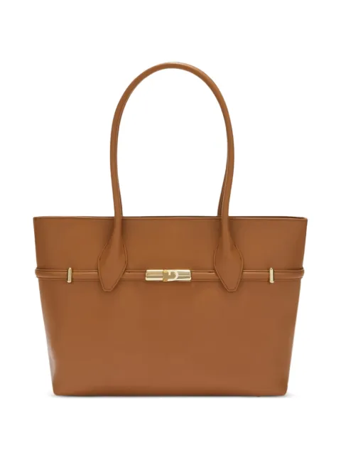 Furla twist-lock leather tote bag Brown WB01497