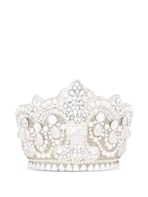 Judith Leiber Crown Diana crystal-embellishment clutch bag Silver M189104