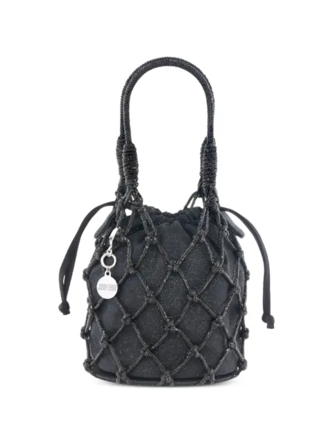 Judith Leiber crystal-embellished netted bucket bag Black H240000