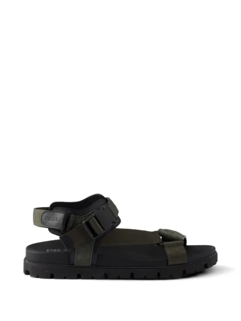Prada suede and woven tape sporty sandals Green 2X3177FG0003ZOE