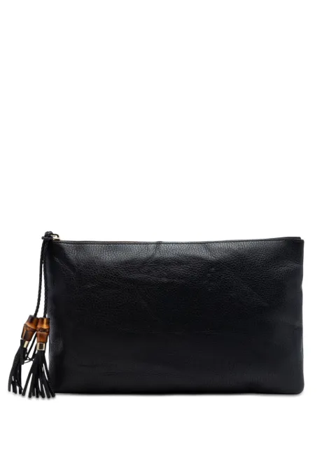 Gucci Pre-Owned 2016-2026 Calfskin Bamboo Tassel clutch bag Black JSDFVVYXOU9O4G33