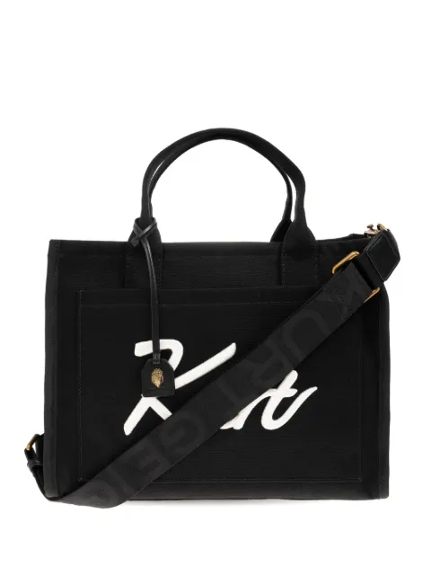Kurt Geiger London embroidered logo-strap tote bag Black KURTTOTE0