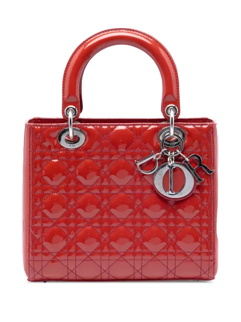 Christian Dior Pre-Owned 2011 Medium Patent Cannage Lady Dior satchel Red FO6VZ7KJSM99JB5I