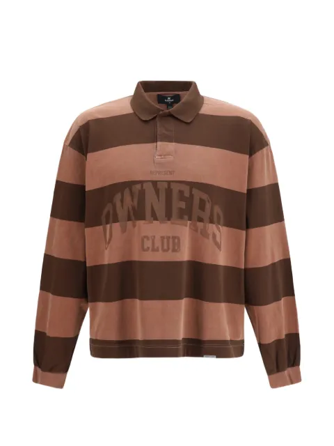 Represent Owners Club striped polo shirt Brown OCM100089