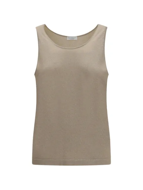 Brunello Cucinelli metallic-effect knitted top Neutrals M41848600PC077
