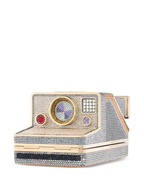 Judith Leiber Image Mary crystal-embellished camera-shaped clutch bag Silver M32052
