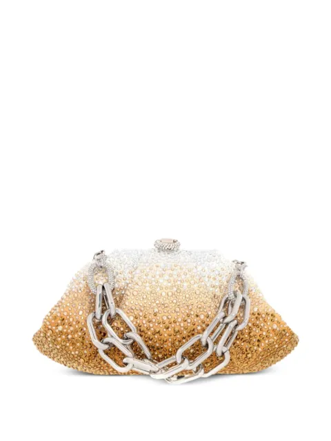 Judith Leiber Gemma crystal-embellished chain-link clutch bag Gold H242004