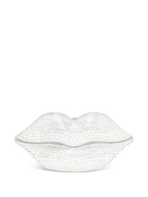 Judith Leiber Lips Disco Lips crystal-embellished clutch bag Silver M197406