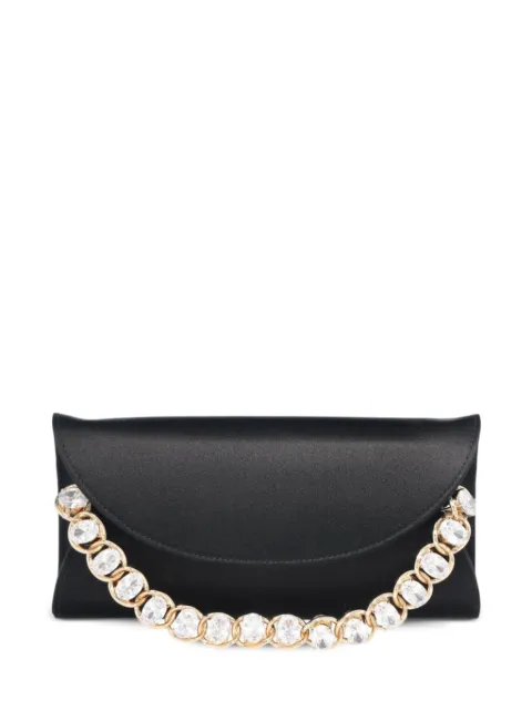 Judith Leiber Taylor Envelope crystal-embellished satin clutch bag Black H299000