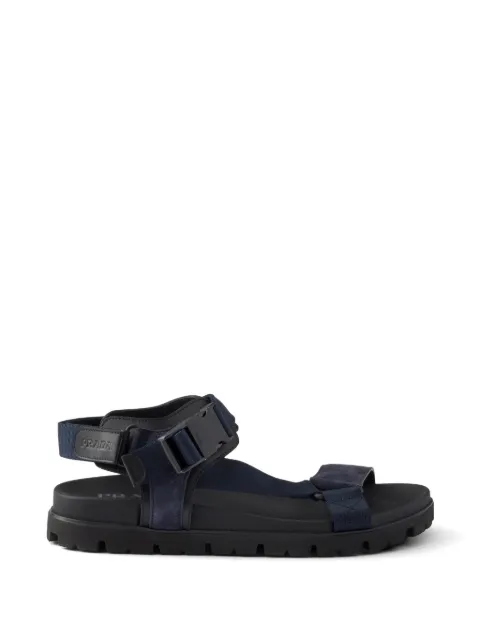 Prada suede and woven tape sporty sandals Blue 2X3177FG0003ZOE