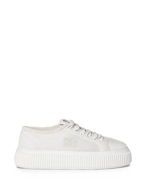 Miu Miu mesh fabric sneakers White 5E705EF005099