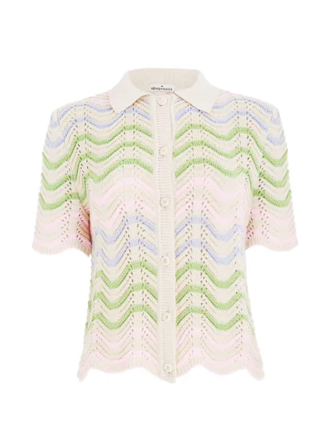 Agua Bendita Brooks chevron-knit short-sleeve shirt Multicolour 20703