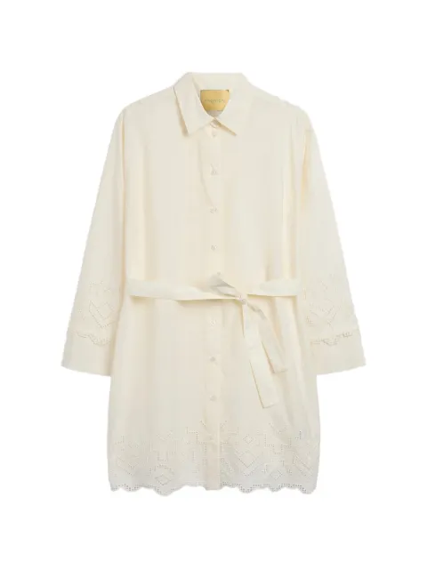 MOMONÌ Coyotera broderie-anglaise mini shirtdress Neutrals 261MMODR00626120MO