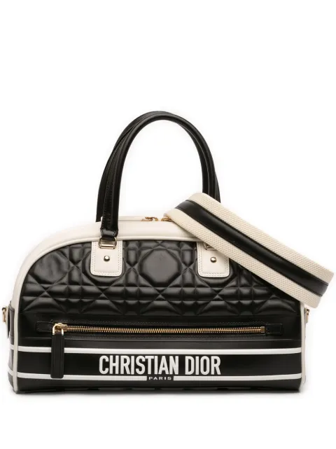Christian Dior Pre-Owned 2021 Medium Leather Cannage Dior Vibe Zip Bowling Bag satchel Black B43YYUFXHB1G66W0